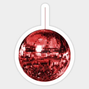 Red Mirrored Disco Ball Sticker